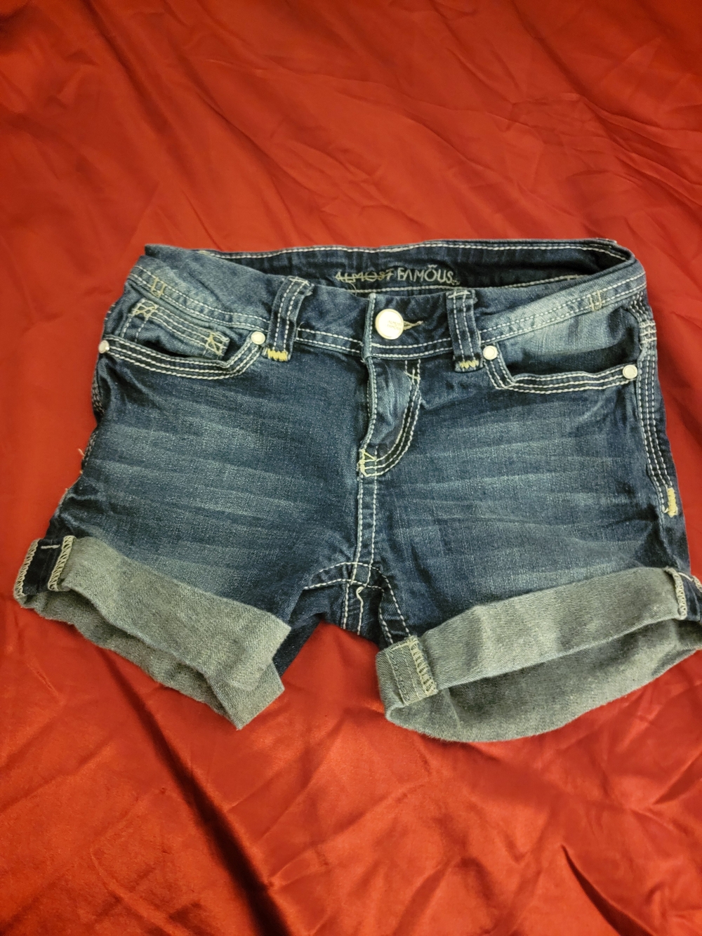 Almost Famous Dark Blue Rolled Cuff Denim Shorts